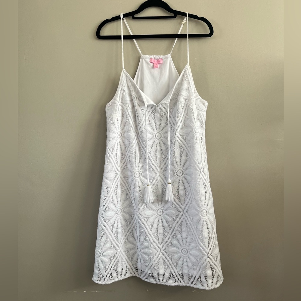 LILLY PULITZER Resort‎ White Delray Diamond Lace Dusk Dress Medium Beach - Picture 4 of 7